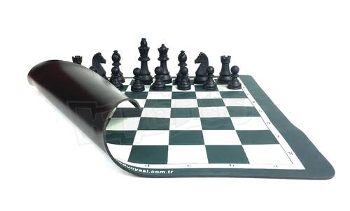 Set of PS-1688 Digital Chess Game Clock and Star School Tournament Chess Set Foldable Green