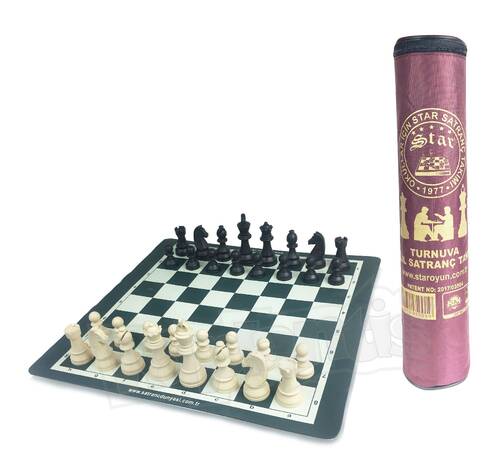 Set of PS-1688 Digital Chess Game Clock and Star School Tournament Chess Set Foldable Green