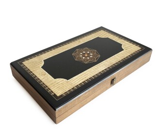 Pure Dişbudak Siyah Masif Ahşap Tavla Numeratörlü - 2