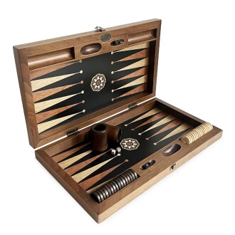 Pure Dişbudak Siyah Masif Ahşap Tavla Numeratörlü - 9