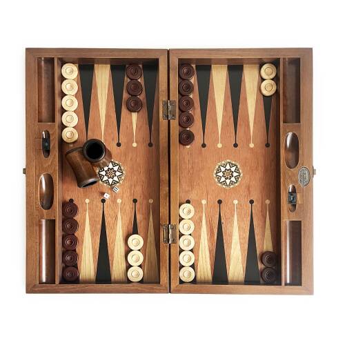 Pure Gül Mazel Masif Ahşap Tavla Numeratörlü - 1