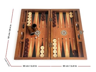 Pure Gül Mazel Masif Ahşap Tavla Numeratörlü - 4