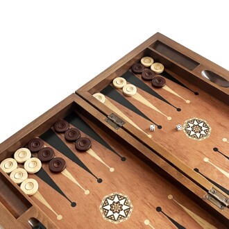 Pure Gül Mazel Masif Ahşap Tavla Numeratörlü - 5