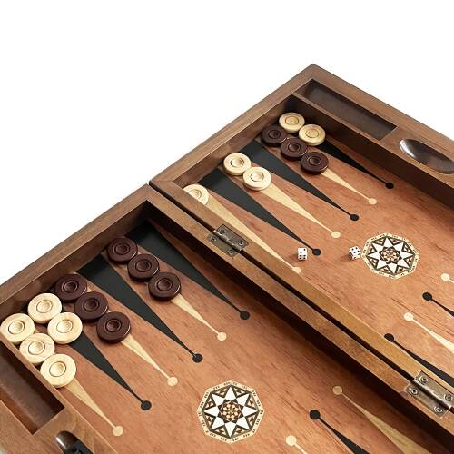 Pure Gül Mazel Masif Ahşap Tavla Numeratörlü - 5