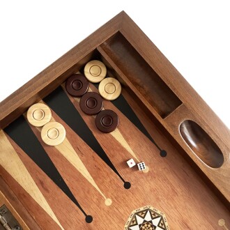 Pure Gül Mazel Masif Ahşap Tavla Numeratörlü - 6