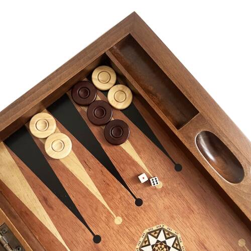 Pure Gül Mazel Masif Ahşap Tavla Numeratörlü - 6