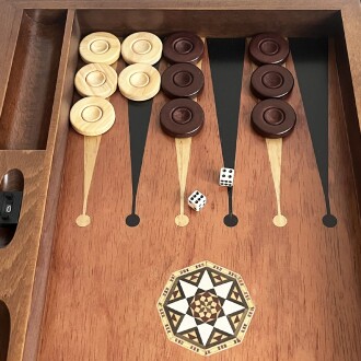 Pure Gül Mazel Masif Ahşap Tavla Numeratörlü - 7