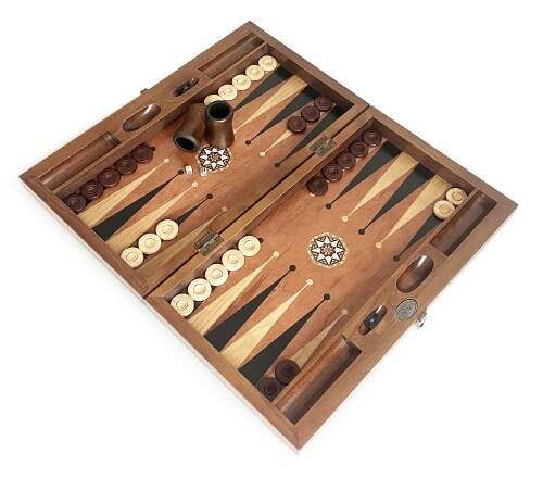 Pure Gül Mazel Masif Ahşap Tavla Numeratörlü - 9