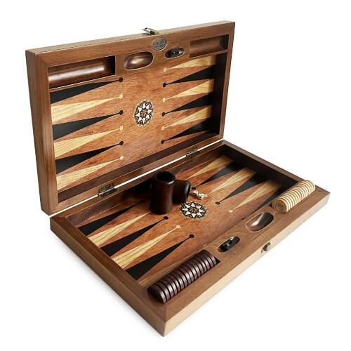 Pure Gül Mazel Masif Ahşap Tavla Numeratörlü - 10