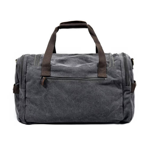 Retro Kanvas Deri Seyahat Spor Çantası (Gri) - 8