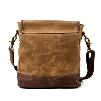 Retro Kanvas Gündelik Küçük Postacı Çanta Mumlu Su Geçirmez (Haki) - 7