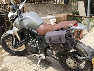 Retro Kanvas Postacı Çanta Mumlu Su Geçirmez (Koyu Gri) - 3