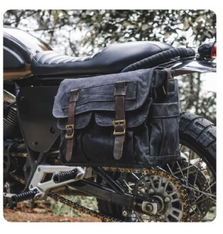 Retro Kanvas Postacı Çanta Mumlu Su Geçirmez (Siyah) - 6