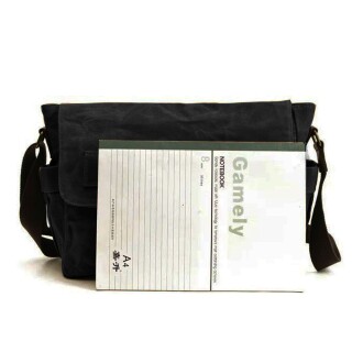 Retro Kanvas Postacı Çanta Mumlu Su Geçirmez (Siyah) - 10