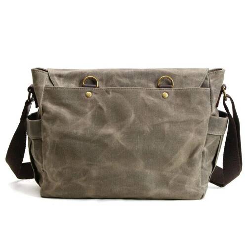 Retro Kanvas Postacı Çanta Mumlu Su Geçirmez (Yeşil) - 2