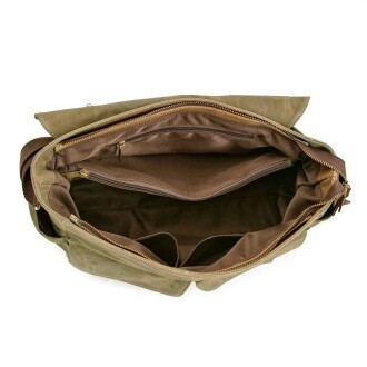 Retro Kanvas Postacı Çanta Mumlu Su Geçirmez (Yeşil) - 3