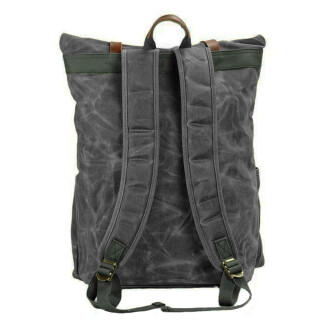 Retro Mumlu Kanvas Deri Büyük Outdoor Sırt Çantası (Gri) - 2