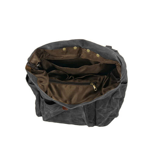 Retro Mumlu Kanvas Deri Büyük Outdoor Sırt Çantası (Gri) - 5