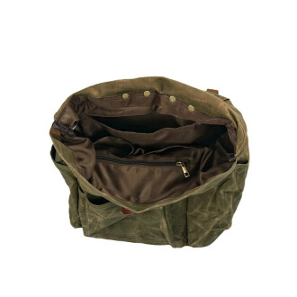 Retro Mumlu Kanvas Deri Büyük Outdoor Sırt Çantası (Yeşil) - 5