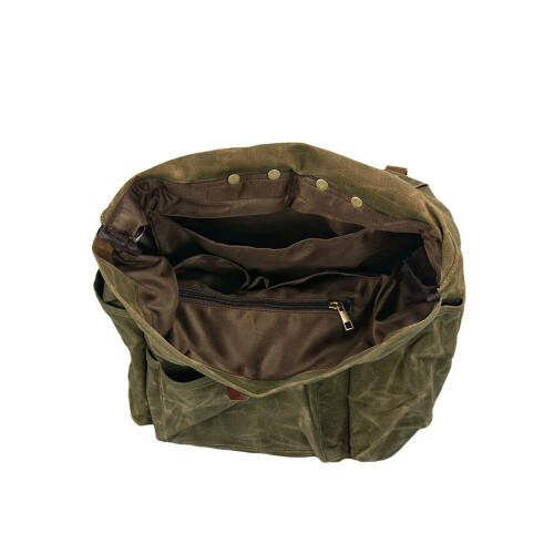 Retro Mumlu Kanvas Deri Büyük Outdoor Sırt Çantası (Yeşil) - 5