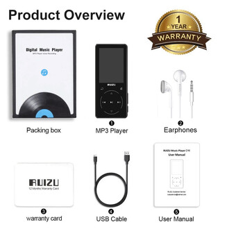 Ruizu D16 Dokunmatik Bluetooth MP3 Çalar 8GB - Thumbnail