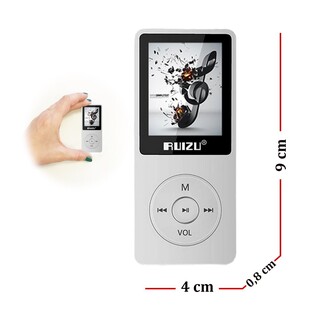 Ruizu X02 Ultra İnce MP3 Çalar 4GB FM Radyo Beyaz - Thumbnail