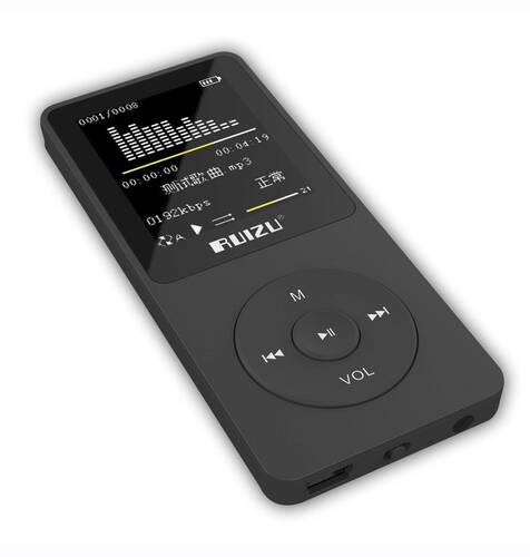 Ruizu X02 Ultra İnce MP3 Çalar 4GB FM Radyo Siyah