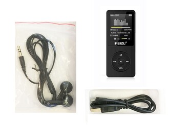 Ruizu X02 Ultra İnce MP3 Çalar 4GB FM Radyo Siyah - Thumbnail
