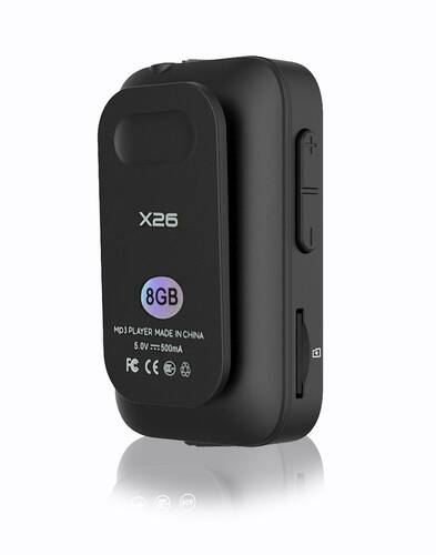 RUIZU X26 Bluetooth MP3 Çalar 8 GB FM Radyo Siyah