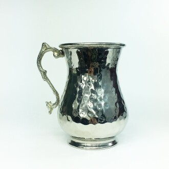 Shark Anatolian Hand Hammered White Copper Pitcher - 2