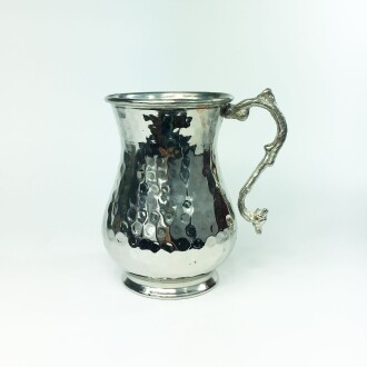 Shark Anatolian Hand Hammered White Copper Pitcher - 3