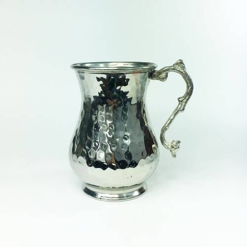 Shark Anatolian Hand Hammered White Copper Pitcher - 3