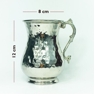 Shark Anatolian Hand Hammered White Copper Pitcher - 5