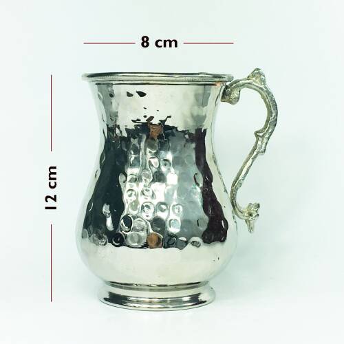 Shark Anatolian Hand Hammered White Copper Pitcher - 5