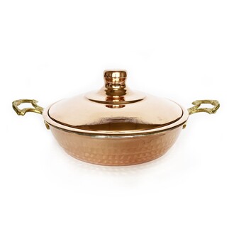 Shark Anatolian Hand Hammered Copper Frying Pan with Cover 18cm