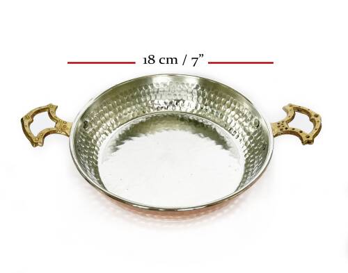 Shark Anadolu El Dövmesi Kapaklı Bakır Sahan Tava 18cm - 3