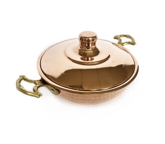 Shark Anadolu El Dövmesi Kapaklı Bakır Sahan Tava 18cm - 5