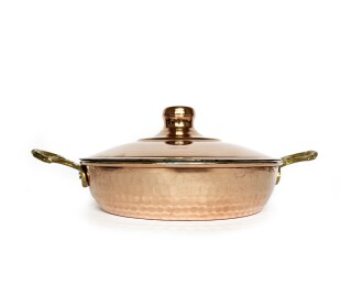 Shark Anadolu El Dövmesi Kapaklı Bakır Sahan Tava 18cm - 6