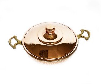 Shark Anadolu El Dövmesi Kapaklı Bakır Sahan Tava 18cm - 8