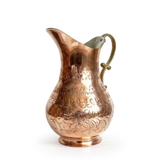 Shark Anadolu El İşi Kabartma Bakır Sürahi - 3