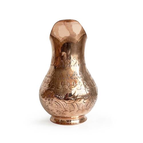 Shark Anadolu El İşi Kabartma Bakır Sürahi - 6