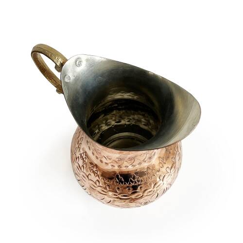 Shark Anadolu El İşi Kabartma Bakır Sürahi - 10