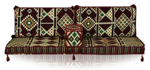 Shark Anadolu Kilim Desenli Şark Köşesi İkili Sedir Bordo - 1