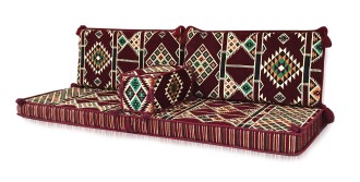 Shark Anadolu Kilim Desenli Şark Köşesi İkili Sedir Bordo - 3