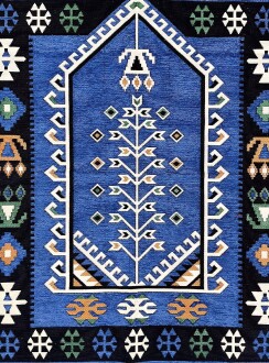 Shark Anadolu Seccade Kilim 11 Mavi - 7