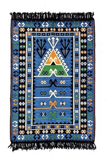 Shark Anatolia - Shark Anadolu Seccade Kilim 12 Mavi