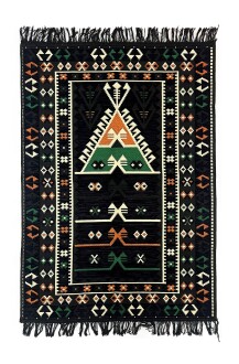 Shark Anatolia Prayer Rug Kilim 16 Black