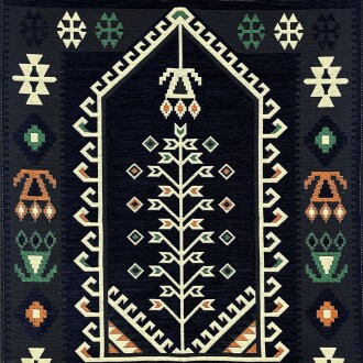 Shark Anadolu Seccade Kilim 17 Siyah - 8