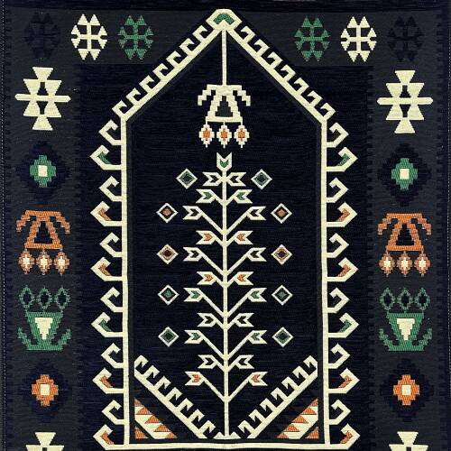 Shark Anadolu Seccade Kilim 17 Siyah - 8