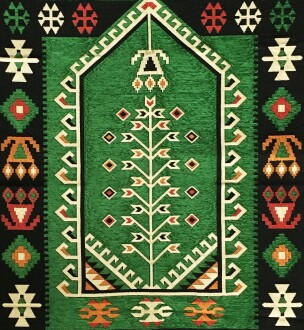 Shark Anadolu Seccade Kilim 8 Yeşil - 6